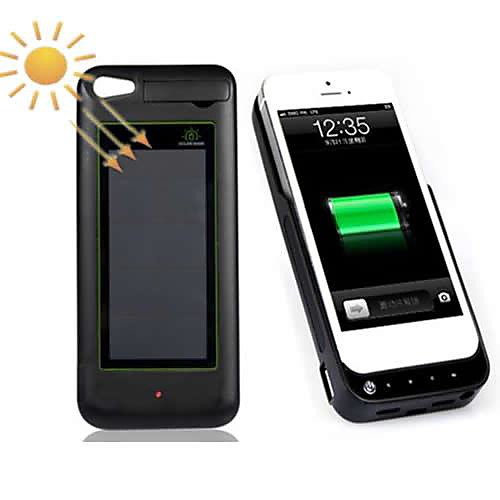 Solar Charging iPhone 5/5S Case 3000mAh External Battery Backup