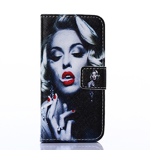 Attractive Monroe Pattern PU Leather Full Body Case with Stand for iPhone 5C