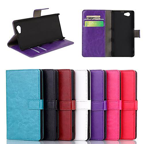 Solid Color PU Leather Full Body Case with Stand and Card Slot for Sony Xperia Z1 Mini (Assorted Colors)