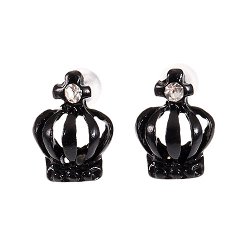 мода diamanted форму короны черный серьги (1 пара)