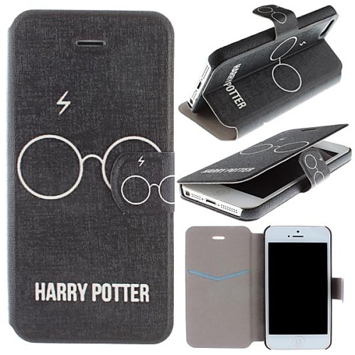 Harry Pattern Clamshell PU Leather Full Body Case with Card Slot for iPhone 5/5S