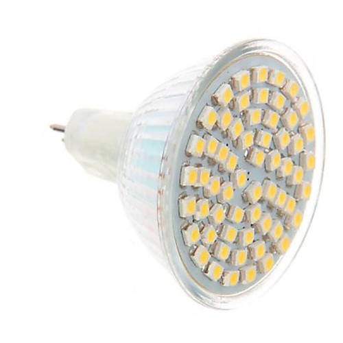 MR16 3W 60x3020smd 270lm 2800K теплый белый свет водить пятна лампы (220-240v)