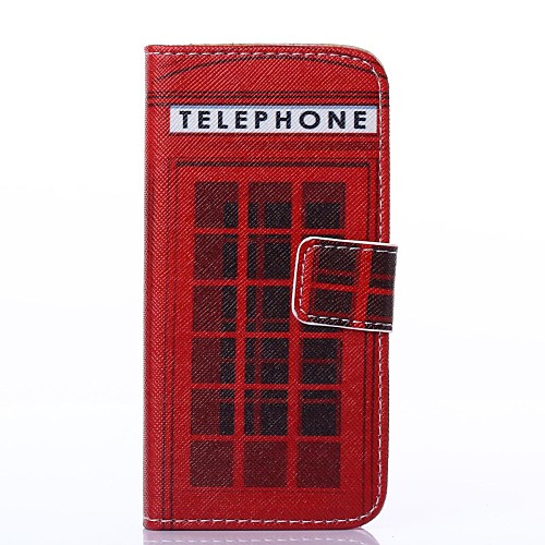 Red Latticed Design Pattern PU Leather Full Body Case with Stand for iPhone 5C