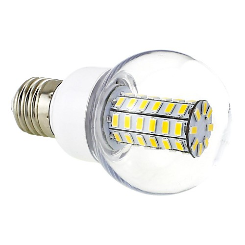 e27 7w привело 56x5730 SMD 700lm 3000K теплый белый свет прозрачная крышка шар лампы кукурузы лампы (220В)