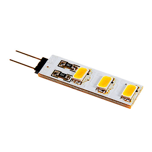 G4 2W 6x5050SMD 80-100 LM 3000K теплый белый свет Светодиодные би-контактный лампы (DC 12V)