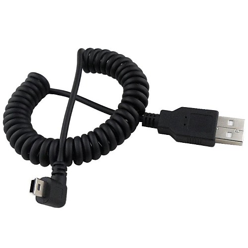 0,3 м 0.9ft мужской Mini USB кабель для передачи данных к женскому мини USB т-рот локоть весна линии бесплатной доставкой