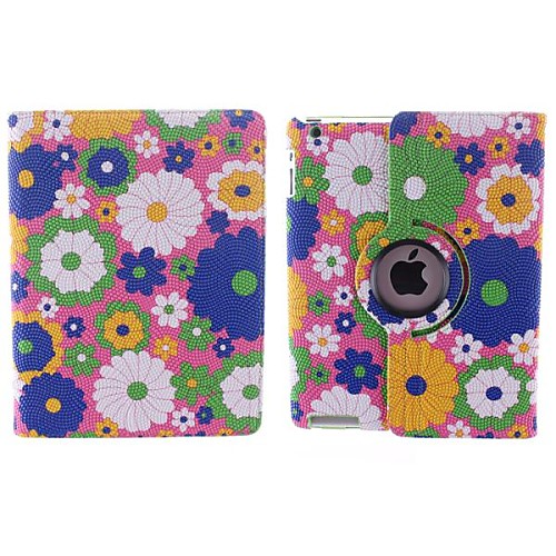 Big Flower Pattern 360 Degree Rotating PU Leather Full Body Case and Stand for iPad 2/3/4 (Assorted Colors)