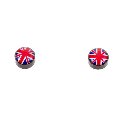 классический магнит британский флаг узор черный серьги (1 пара)