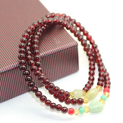 Coway Lady Jade Long Garnet Bracelets(Random Color)