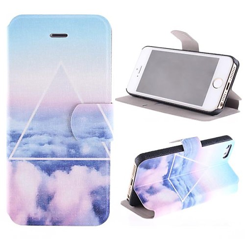 The Cloud Patterns PU Full Body Case with Card Slot and Stand for iPhone 5/5S