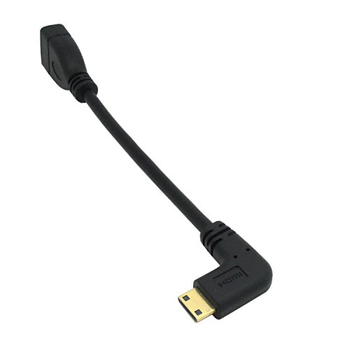 90 градусов Mini HDMI V1.4 между HDMI V1.4 женский позолоченные кабель бесплатную доставку