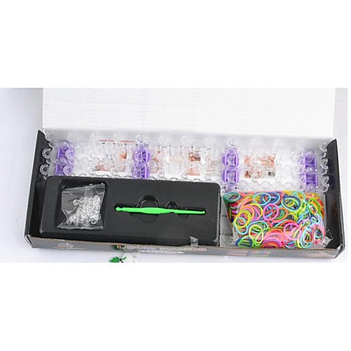 Rainbow Loom DIY Rainbow Weaving Bracelets Suit (Includes Rubber Band 600 Pcs, Weaving Tools, Crochet)