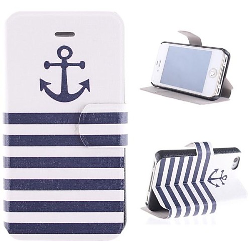 The Ship At Design PU Full Body Case with Card Slot and Stand for iPhone 4/4S