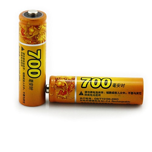 haomba 1.2v 700mAh перезаряжаемые AA 2шт NiMH аккумуляторов