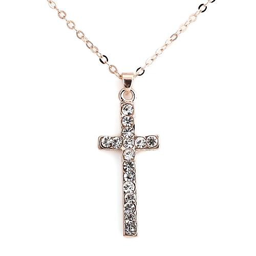 Крест с Полный алмазный кулон ожерелье металла (1 шт)