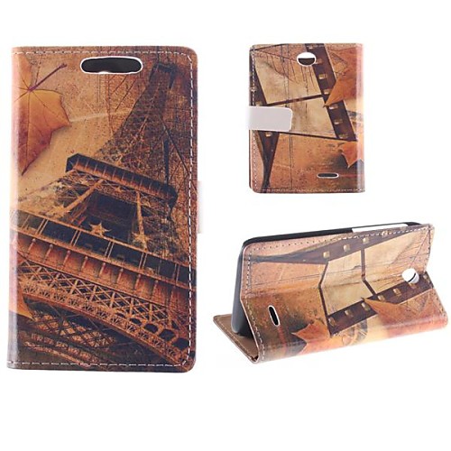 Evening in Paris Eiffel Tower Design PU Full Body Case with Card Slot for HTC Desire 310