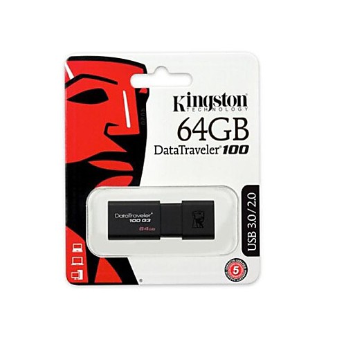 Подлинная Kingston DataTraveler 100 G3 USB 3.0 Flash Drive (64GB)