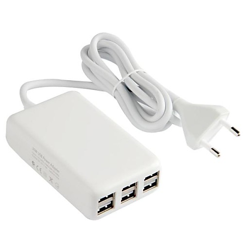 6usb 30w настольное зарядное устройство / адаптер для мобильный 6 iPhone 6 плюс / Ipad / Ipod / Samsung / HTC (6а, ЕС Plug)