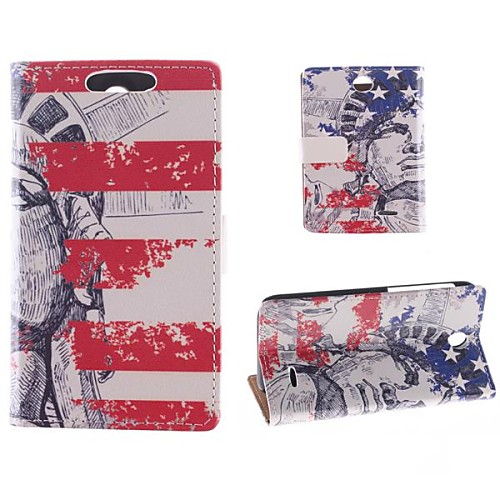 Design of The Statue of Liberty PU Full Body Case with Card Slot for HTC Desire 310