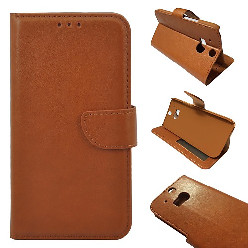 High Quality Solid Color PU Leather Full Body Case with Stand and Card Slot for HTC One M8(Assorted Colors)