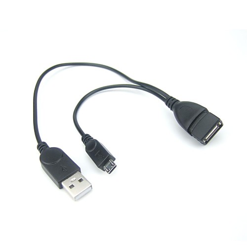 2-в-1 USB женщиной, Micro USB мужчин и USB мужчина OTG кабель для мобильного телефона Samsung и др.