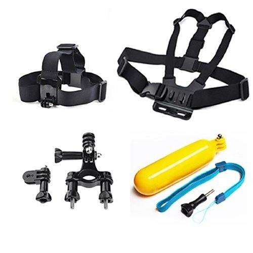 Gopro Accessories 4 in 1 Chest Strap  Head StrapFloating Handle Grip Handlebar Seatpost For GoPro Hero 1 2 3 3Camera