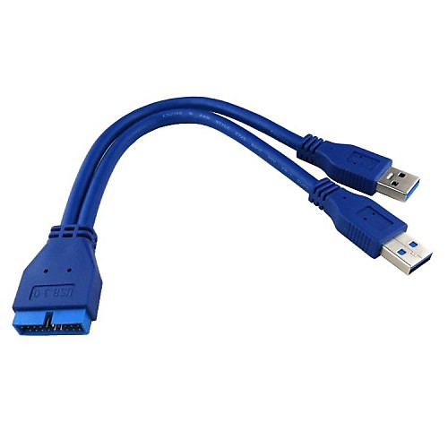 USB3.0 20Pin Кабель-адаптер USB 3.0 20-контактный разъем для USB два удлинительных Public Data шнур Бесплатная доставка