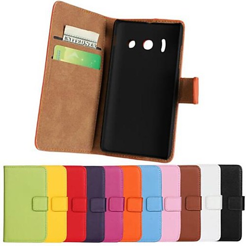 Solid Color Pattern PU Leather Full Body Case with Stand and Card Slot for Huawei Y300