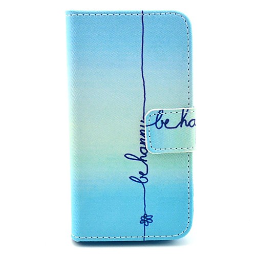 Smile Word with Heart Pattern PU Leather Full Body Case for iPhone 4/4S