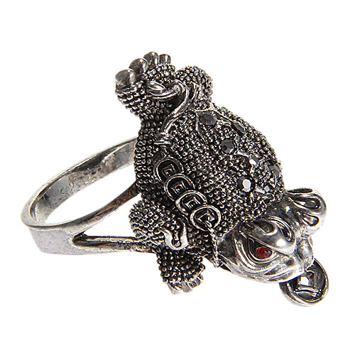 Vintage Lucky Frog Shape Silver Statement Ring(1 Pc)