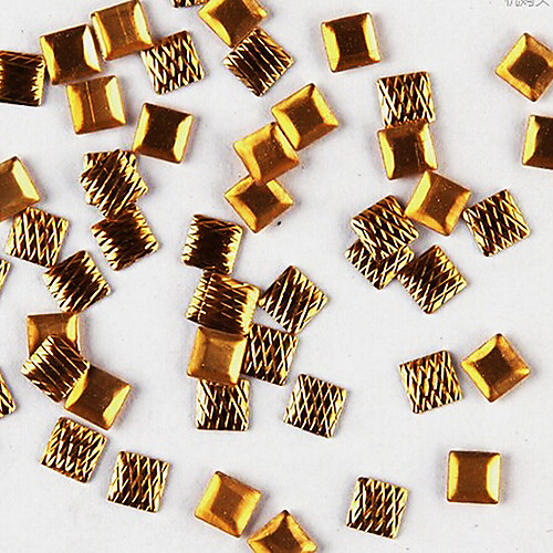 30PCS X Lines Квадратные Заклепки Nail Art Золотые украшения
