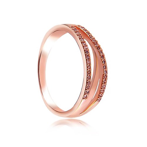 Sweet Rose Gold Micro-Drilling Unisex Rings