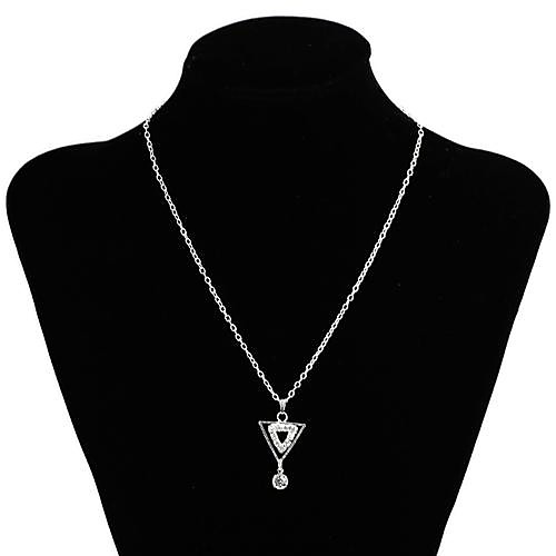 Треугольник Висячие Алмазный Щепка покрытием бриллиантами кулон ожерелье (1 шт)