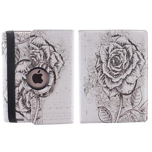 Sketch the Big Flower Patterns 360 Degree Rotating PU Leather Case with Stand for iPad 2/3/4