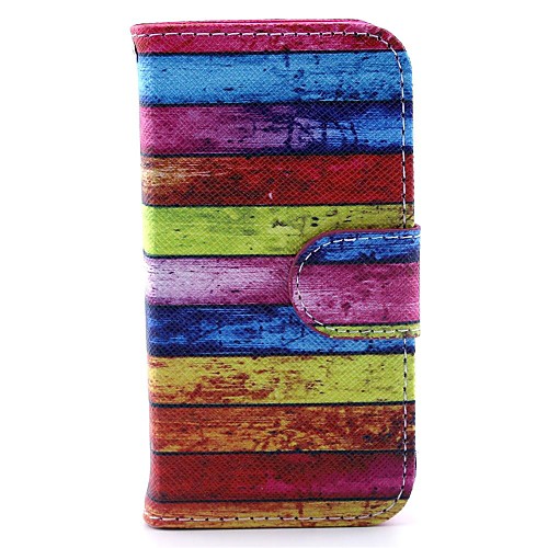 Rainbow Design Full Body Case with Stand and Card Slot and Money Holder for iPhone 4/4S