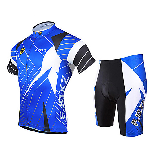 FJQXZ Men's Breathable Mesh Jersey Lycra Shorts Summer Short Sleeve Cycling Suit - BlueWhite