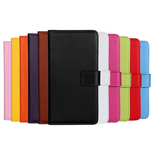 Solid Color Pattern Genuine Leather Full Body Case with Stand and Card Slot for Sony ST23i Xperia miro