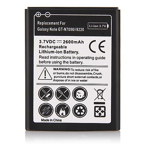 2600mah литий-ионный аккумулятор для Samsung N7000 / Galaxy Примечание / i9220