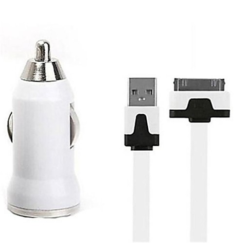 красочные USB Автомобильное зарядное устройство с USB-кабель для Iphone 4 / 4s / 3GS / 3G (5V 1A, 30-контактный)