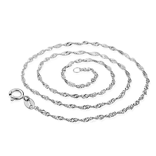 I FREEWomen's Retro S925 Silver Water Ripples Necklace 16' And 18'