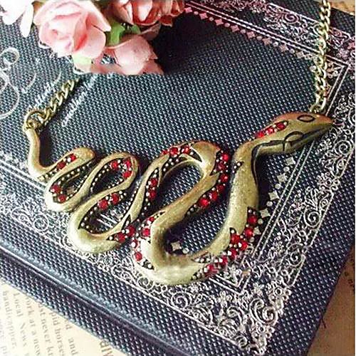 luremevintage алмаз змея заявление ожерелье