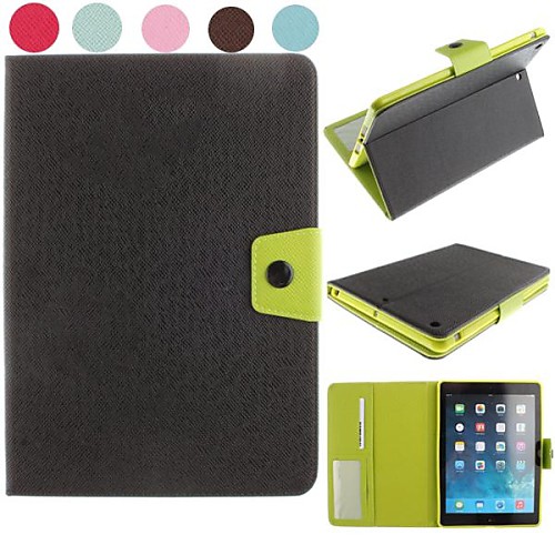 Litchi Pattern Fresh Mint Full Body Case with TPU Soft Cover and Stand for iPad Air(Assorted Colors)