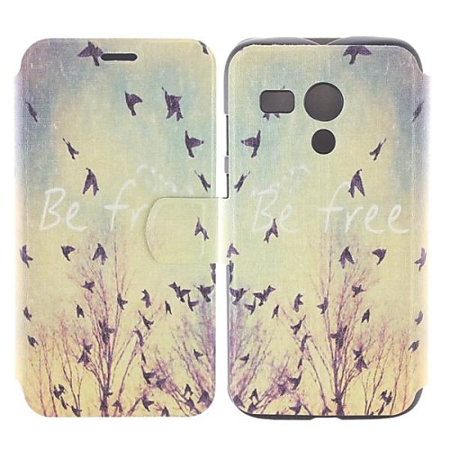 Dusk Birds Fly PU Full Body Case with Card Slot for Motorola MOTO G