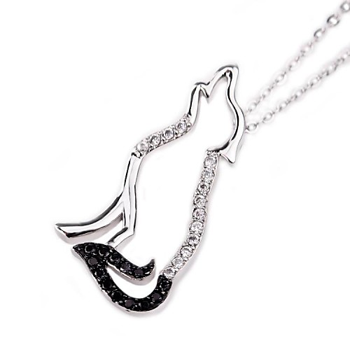 I FREEWomen's Wolf Shape And Micro Pave S925 Silver Pendant Necklace (Include Necklace)1 pc