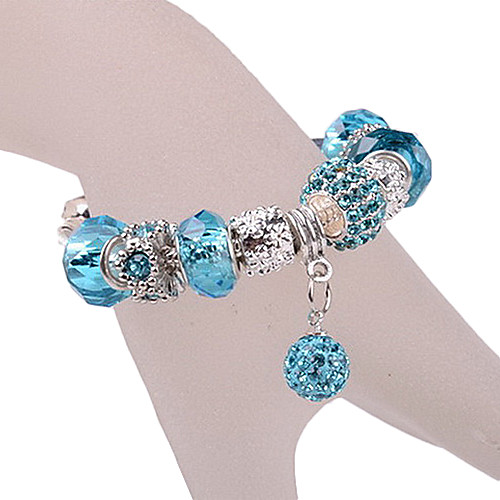 Blue Shambhala Beads Charm Bracelet