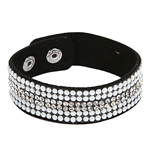 Multi-row Rhinestone Glitter Leather Bracelets