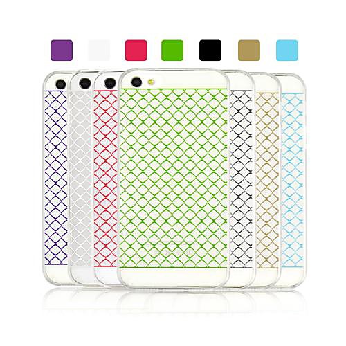 Angibabe Small Check Plaid Pattern Jelly Gel TPU Soft Clear Transparent Case for iPhone 4/4S