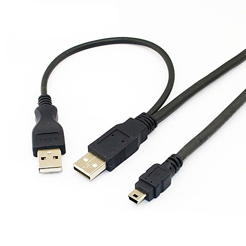 0,6 м 1.9ft 2 USB2.0 мужчины к мини USB2.0 мужчины кабель для mp3 mp4 компьютерной бесплатной доставкой