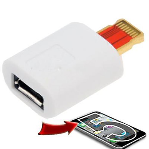 Micro USB женщины к 8 контактный позолоченными мужской адаптер для iphone 5/5 с Ipad мини ITouch 5