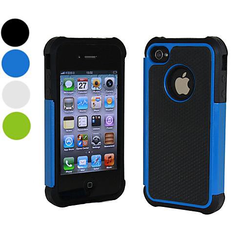 DSD Three in One Rugged Rubber Matte Hard Case for iPhone 4/4S (Assorted Colors)